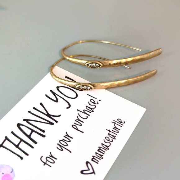 Silpada brass/gold colored and cz earrings - Picture 1 of 6